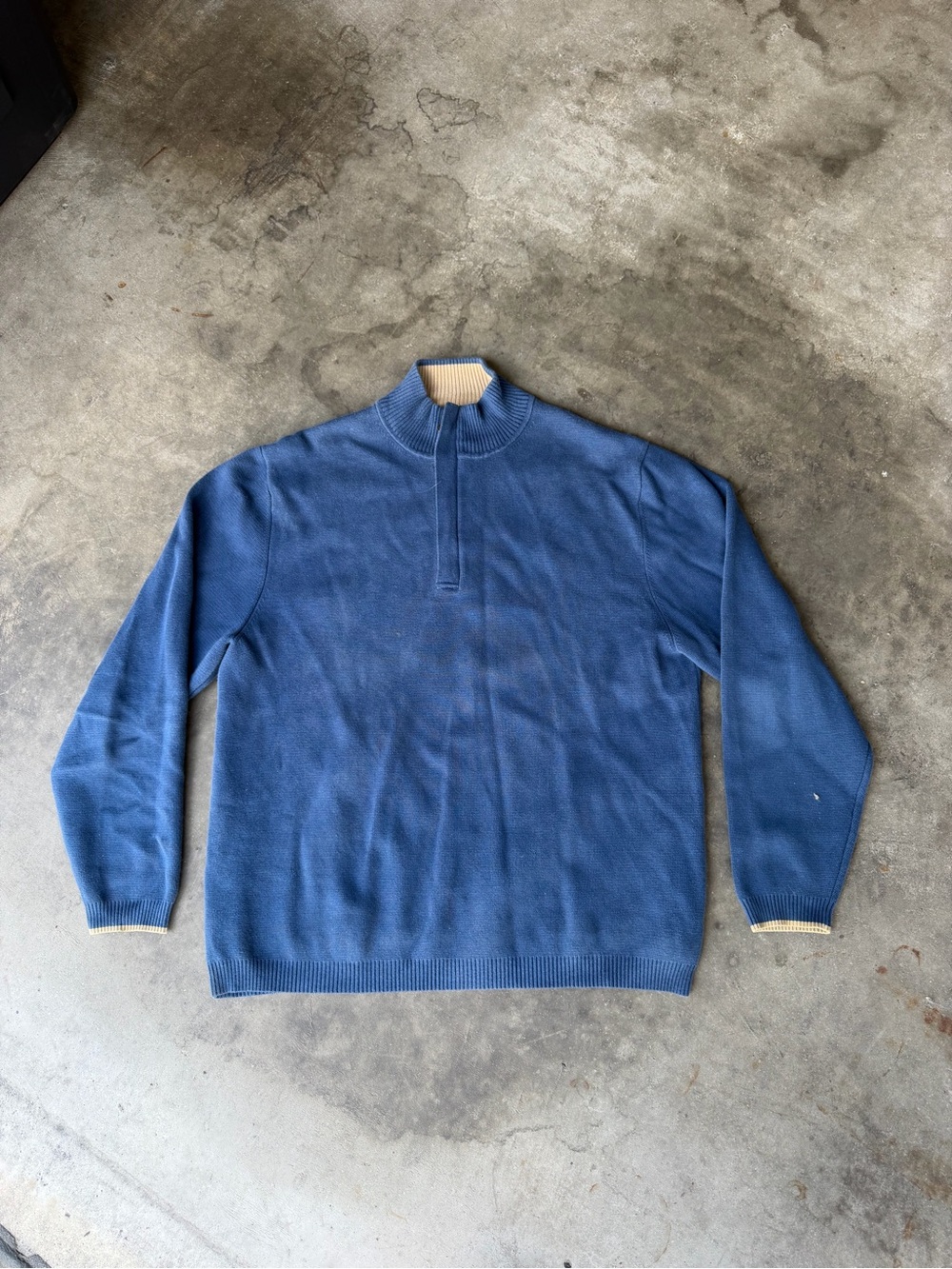 Pendleton Long Sleeve 1/4 Quarter Zip Pullover Sweater Blue Men’s Large Vtg